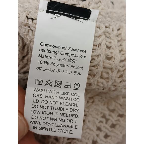 Crochet Bohemian Half Top Womens Sz L Beige Semi Sheer Cropped Festival Coquette - Picture 15 of 16